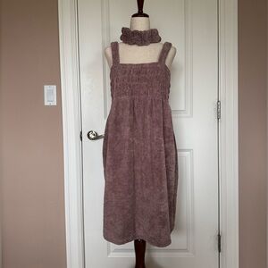 Pink Shower Robe with Matching Headband